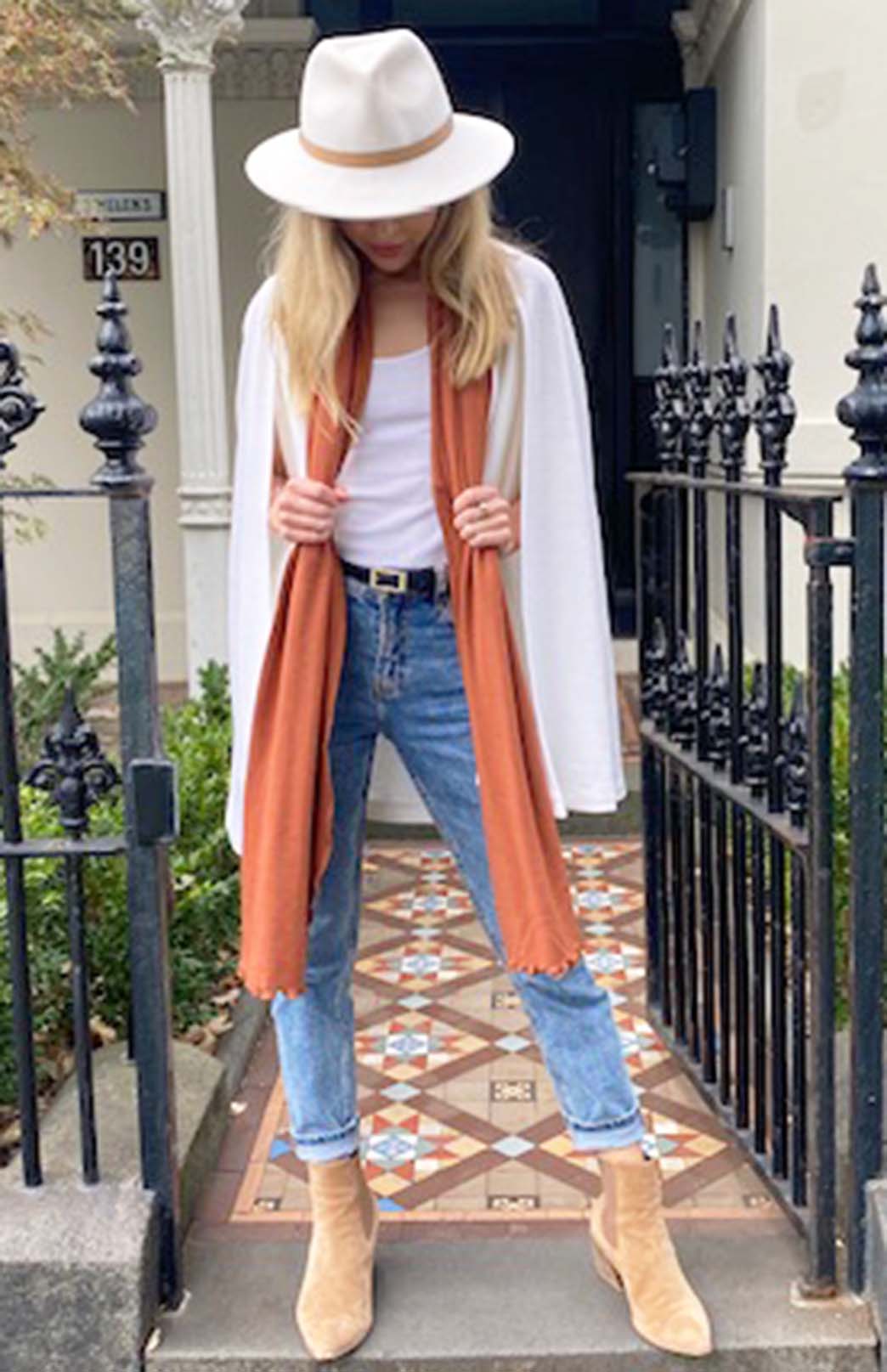 Vintage Ivory Women's Merino Wool Cape with open waistcoat 