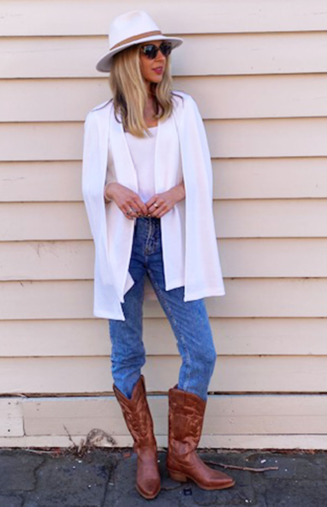 Vintage Ivory Women's Merino Wool Cape with open waistcoat 