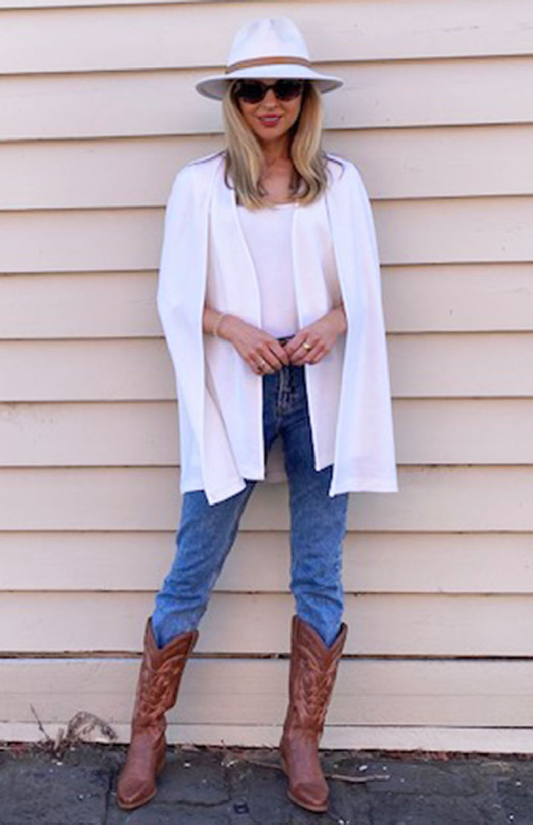 Vintage Ivory Women's Merino Wool Cape with open waistcoat 