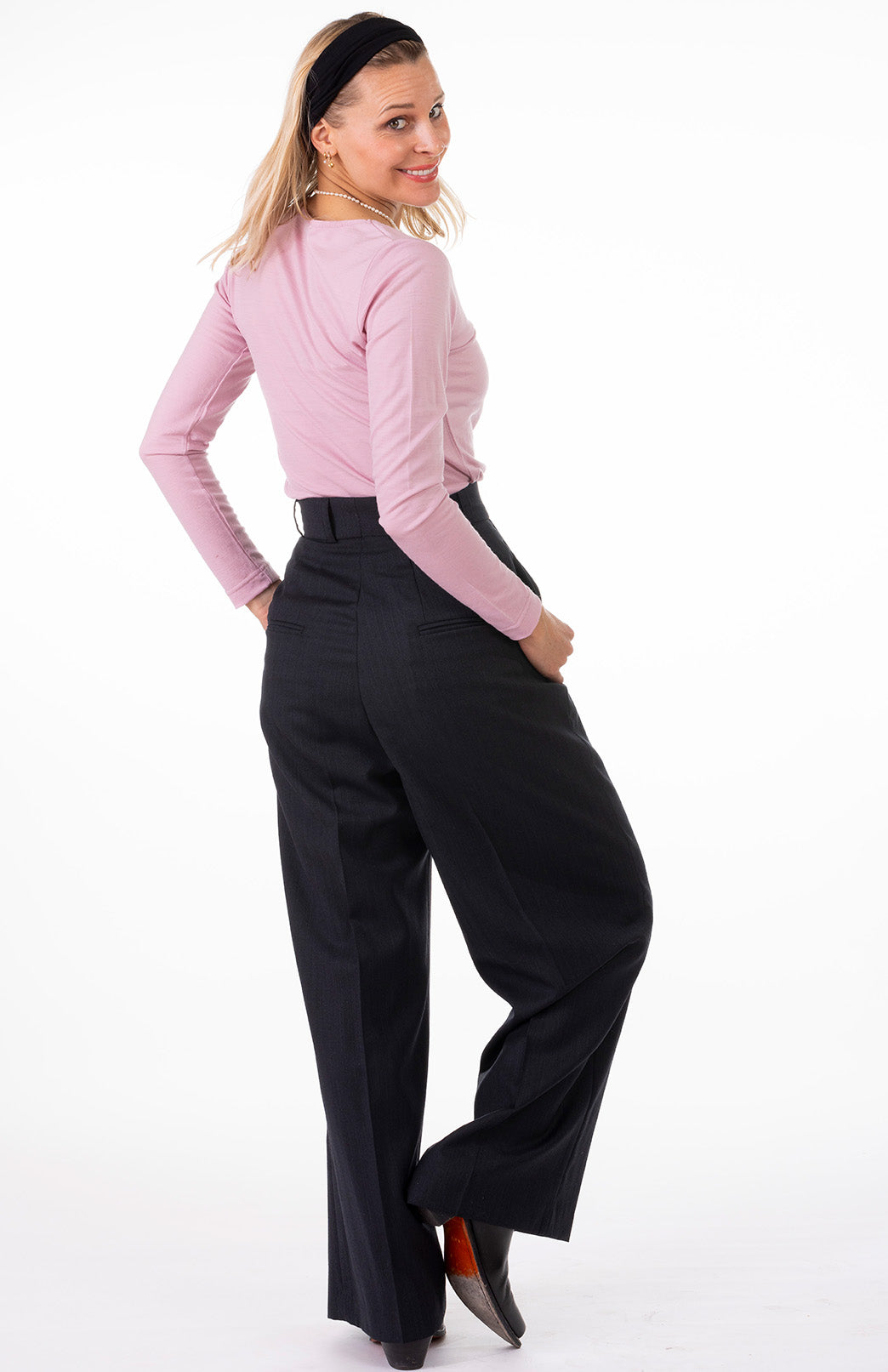 Dusty Pink Women's Merino Wool Long Sleeve Fashion &amp; Layering Top