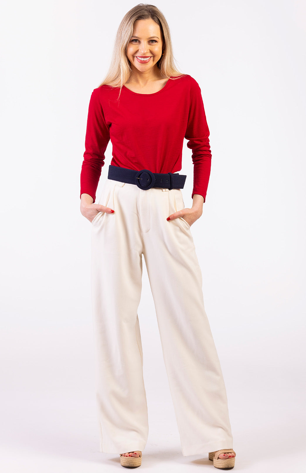 Chilli Red Women's Merino Wool Long Sleeve Fashion &amp; Layering Top