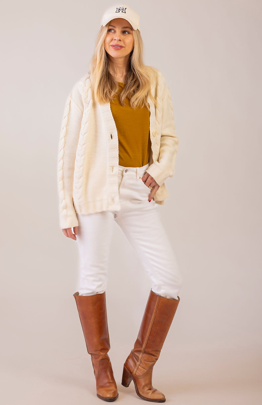 Dark Mustard Women's Merino Wool Long Sleeve Fashion &amp; Layering Top