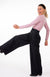 Obsidian Grey Herringbone Women&#39;s Superfine Merino Wool Herringbone Wide Leg Pleated Pants with Silk lining
