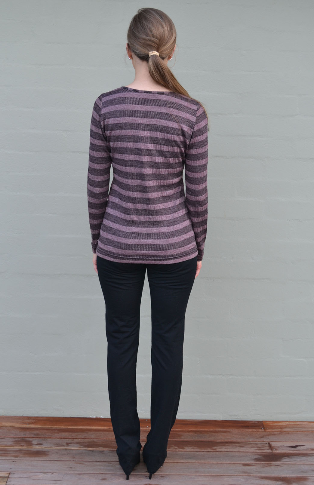 Coffee Aztec Women's Merino Wool Long Sleeve Fashion &amp; Layering Top