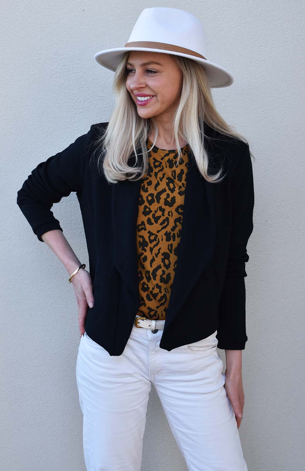 Whiskey Leopard Women's Merino Wool Long Sleeve Fashion &amp; Layering Top