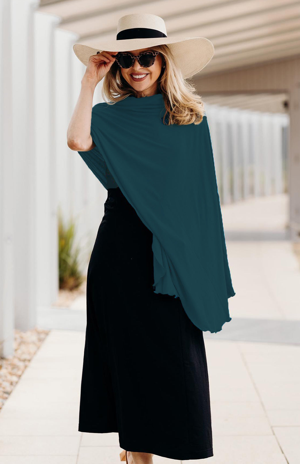 Deep Sea Green Women's Merino Wool Luxury Scarf