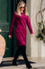 Magenta Women&#39;s Merino Wool Straight Dress with Long Sleeves
