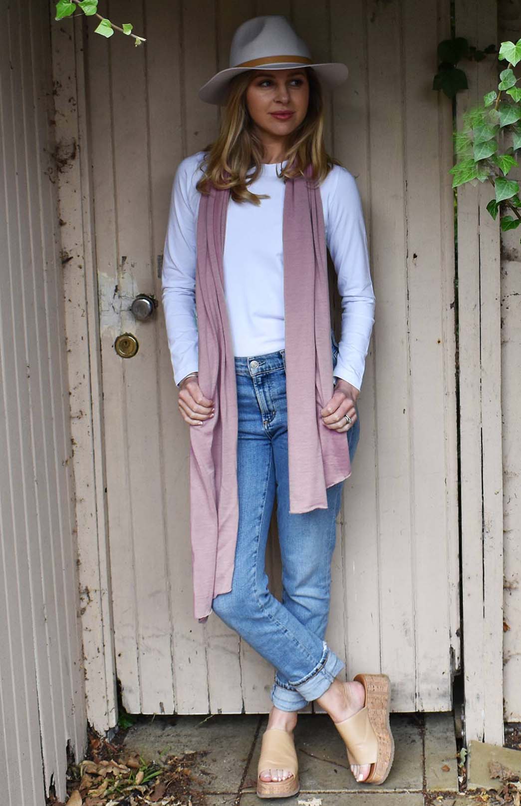 Crisp White Women's Organic Cotton Long Sleeve High Neck Basic Tee