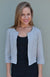 Fine Black and White Stripe Women&#39;s Organic Cotton Crop Coco Jacket
