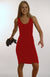 Flame Red Women&#39;s Merino Wool Sleeveless Scoop Neck Dress
