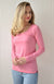 Carnation Pink Women&#39;s Merino Wool Long Sleeve Fashion &amp;amp; Layering Top
