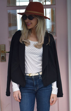 Vintage Ivory & Black Spot