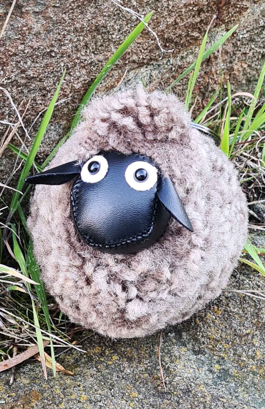 Brown Sheepskin Keyring/Bag Tag