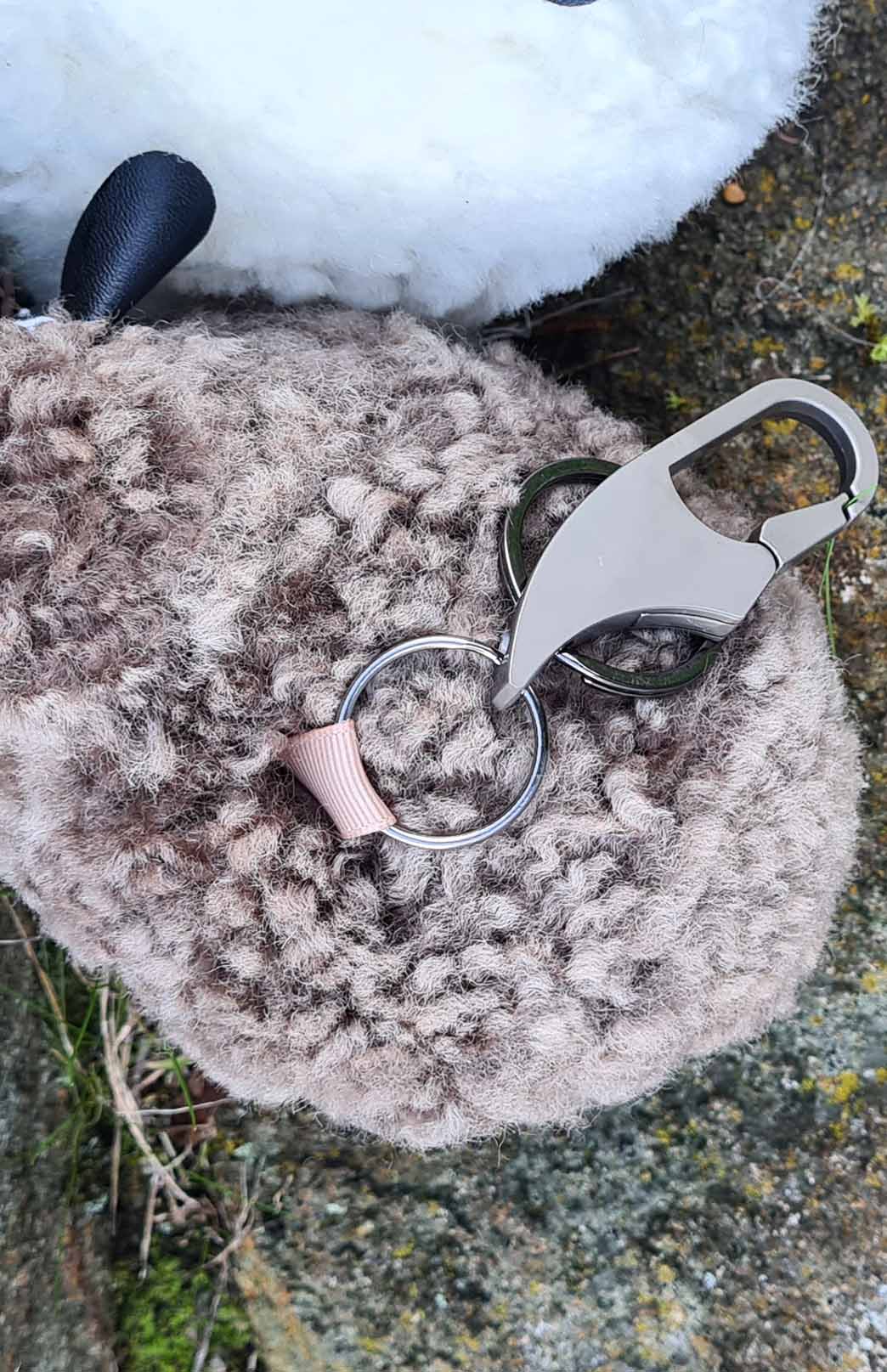 Brown Sheepskin Keyring/Bag Tag
