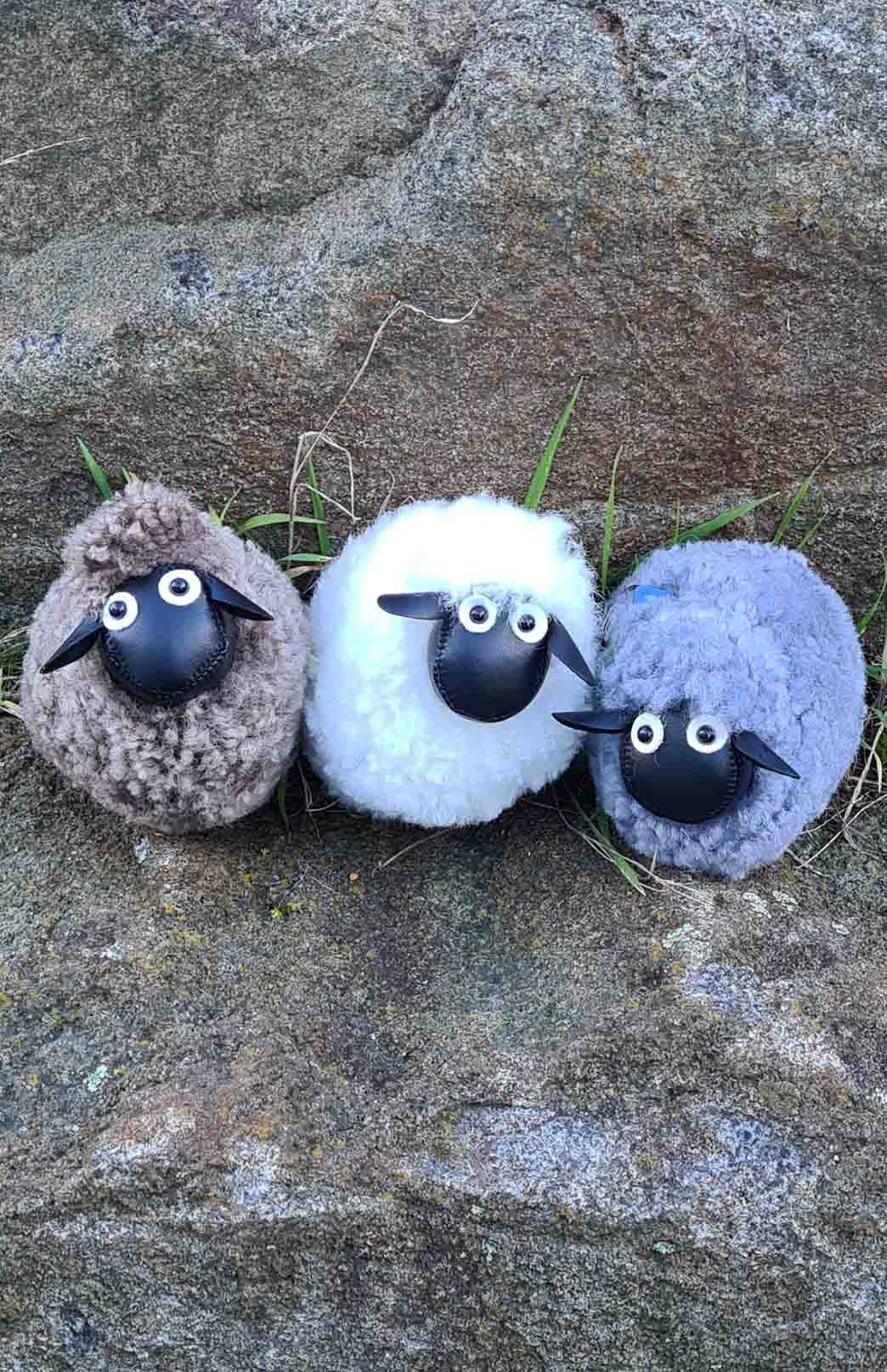 Grey Sheepskin Keyring/Bag Tag