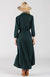 Deep Sea Green Women&#39;s Maxi Length Shirt Dress with waist tie
