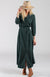 Deep Sea Green Women&#39;s Maxi Length Shirt Dress with waist tie
