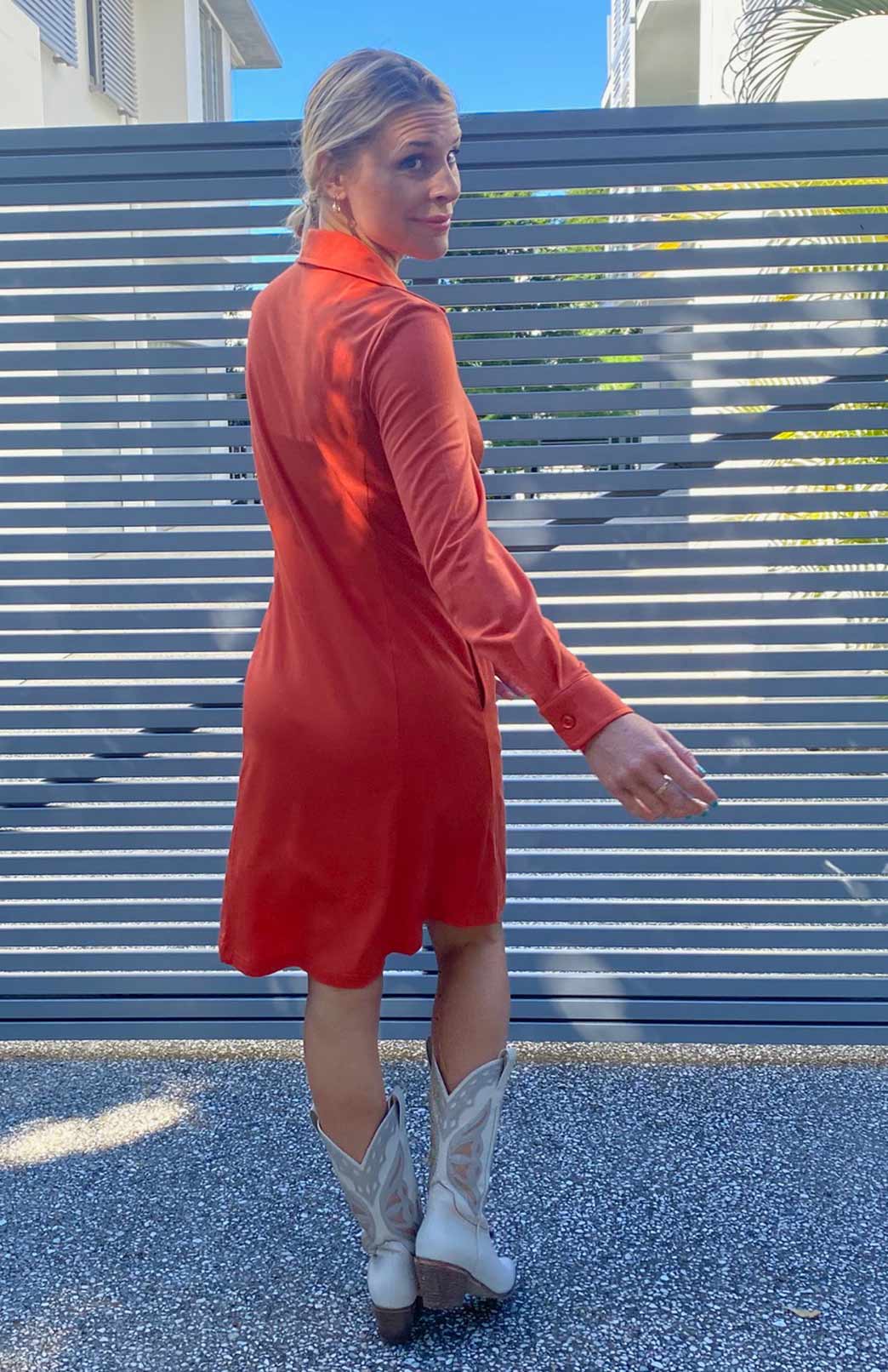 Pre Loved: Shiva Shirt Dress (size 16) Smitten Merino