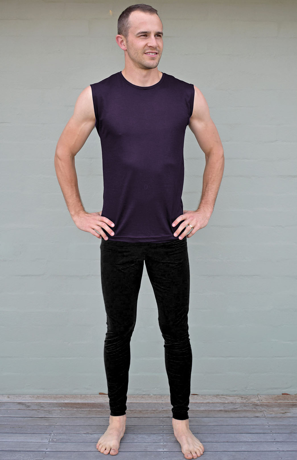 Mulberry Purple Men's Ultralight Merino Wool Sleeveless Tank Top
