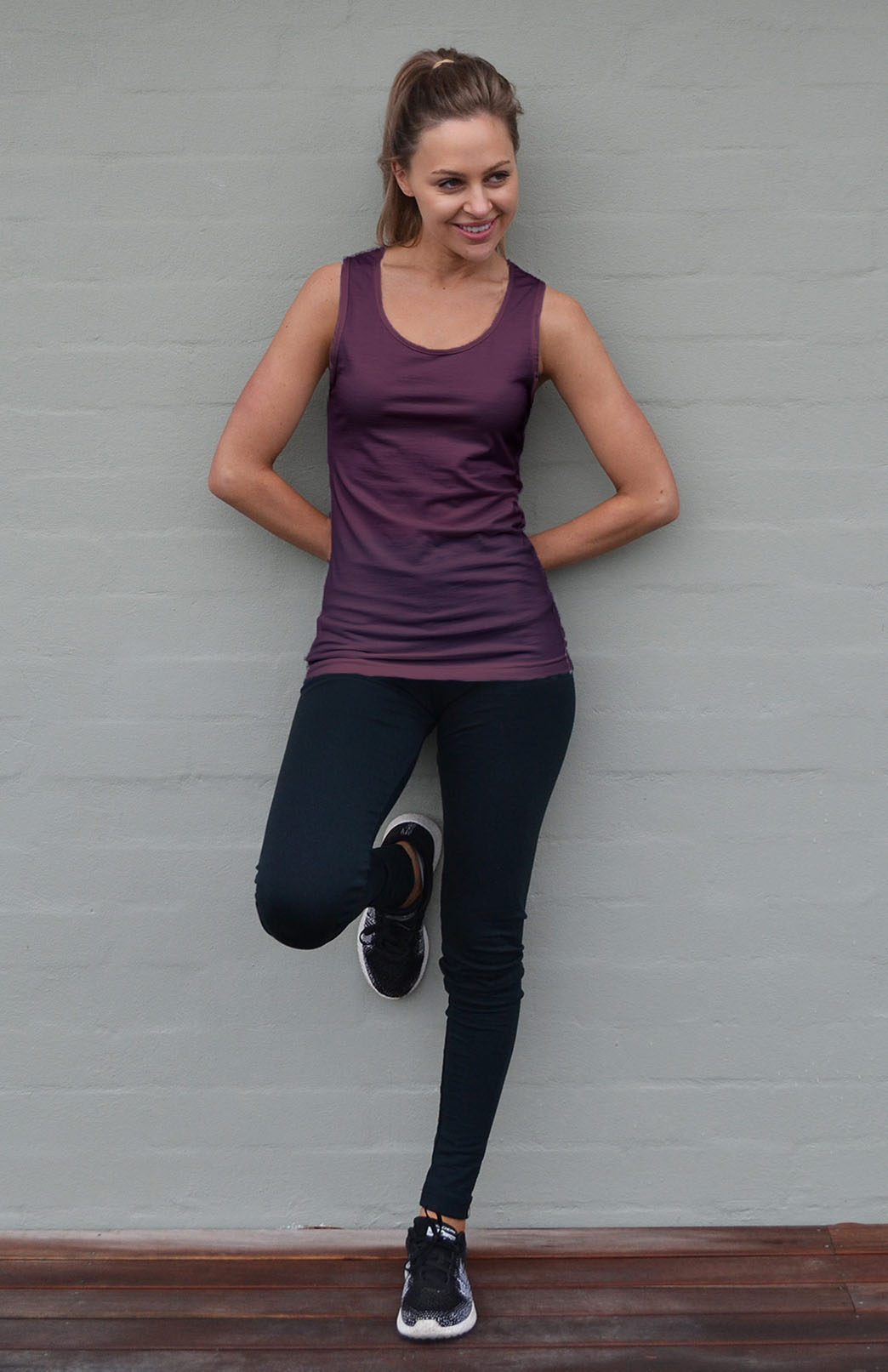 Mulberry Purple Women's Merino Wool Sleeveless Top