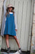 Teal Women&#39;s Sleeveless Merino Wool Swing Dress with Ruffle Detail
