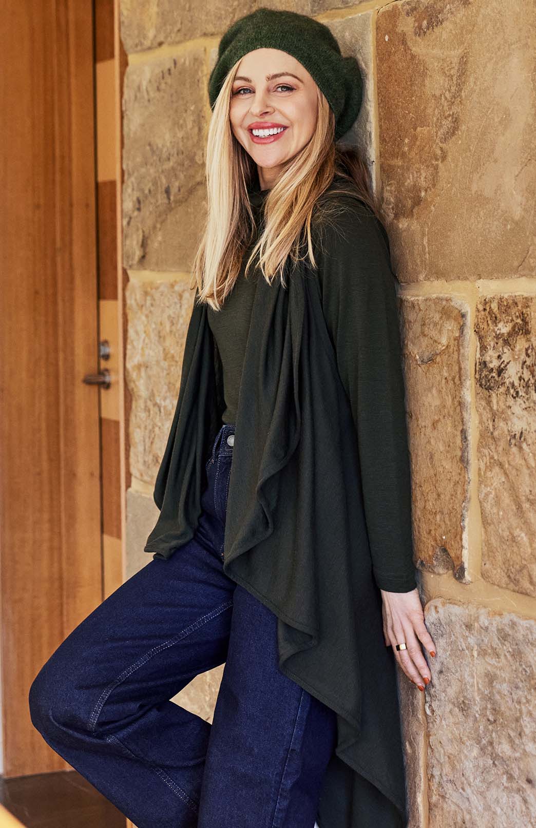 Our model wearing Sleevless Wrap