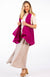 Oatmeal Marl Women&#39;s Merino Wool 220g Rib Sleeveless Wrap
