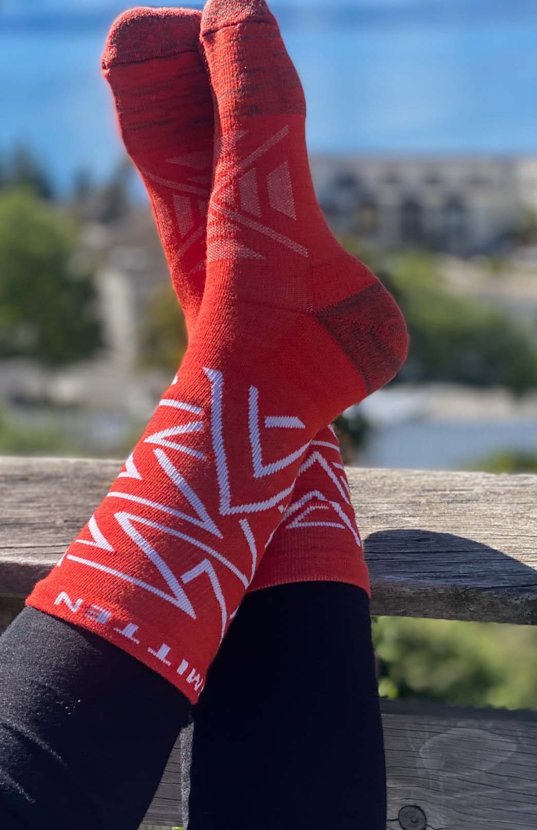Red Unisex Merino Wool Running Socks
