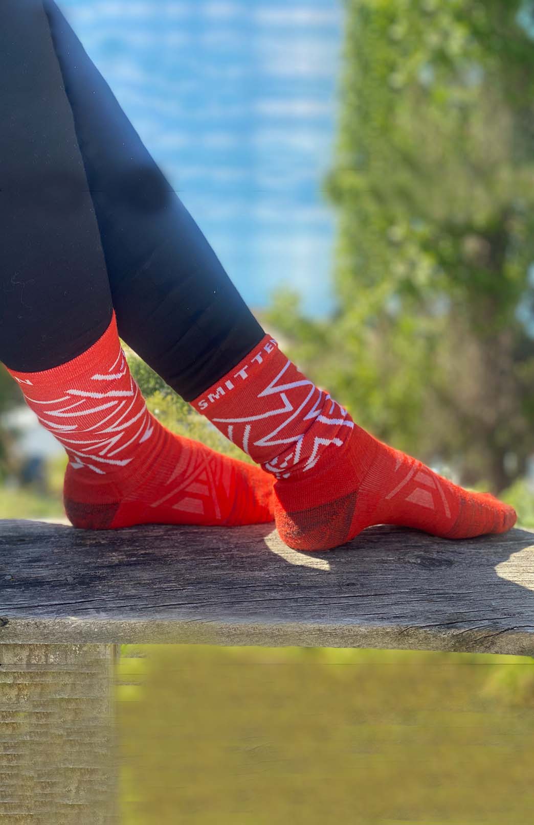Red Unisex Merino Wool Running Socks