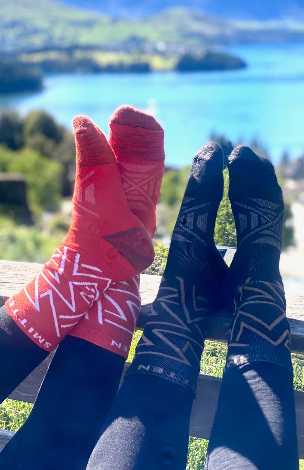 Black Unisex Merino Wool Running Socks