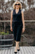 Obsidian Herringbone Women&#39;s Superfine Merino Wool Herringbone Pencil Skirt with Silk Lining
