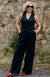 Obsidian Herringbone Women&#39;s Superfine Merino Wool Herringbone Waistcoat with Silk Lining
