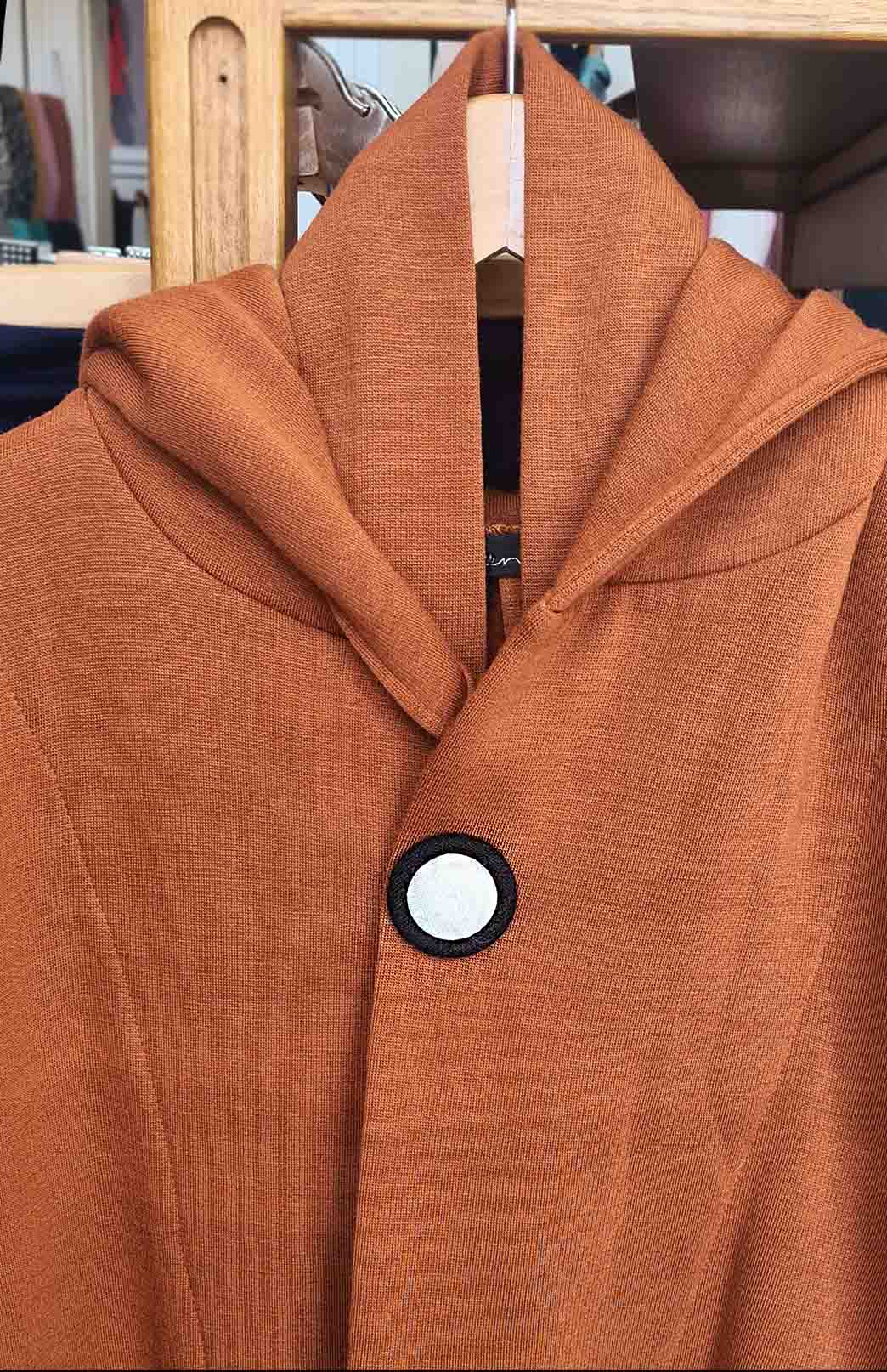 Black & Ivory Women's Merino Wool Magnetic Button Brooch