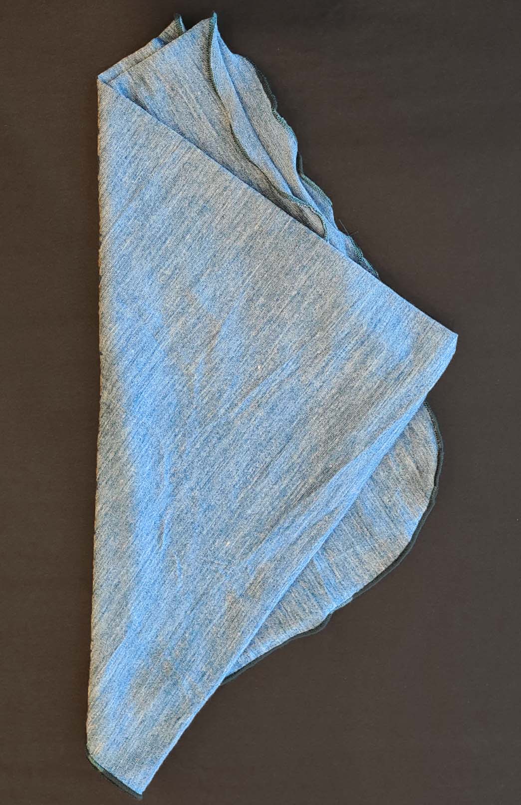 Blueberry Marl Unisex Superfine Merino Wool Bandanna Square Neck Tie 