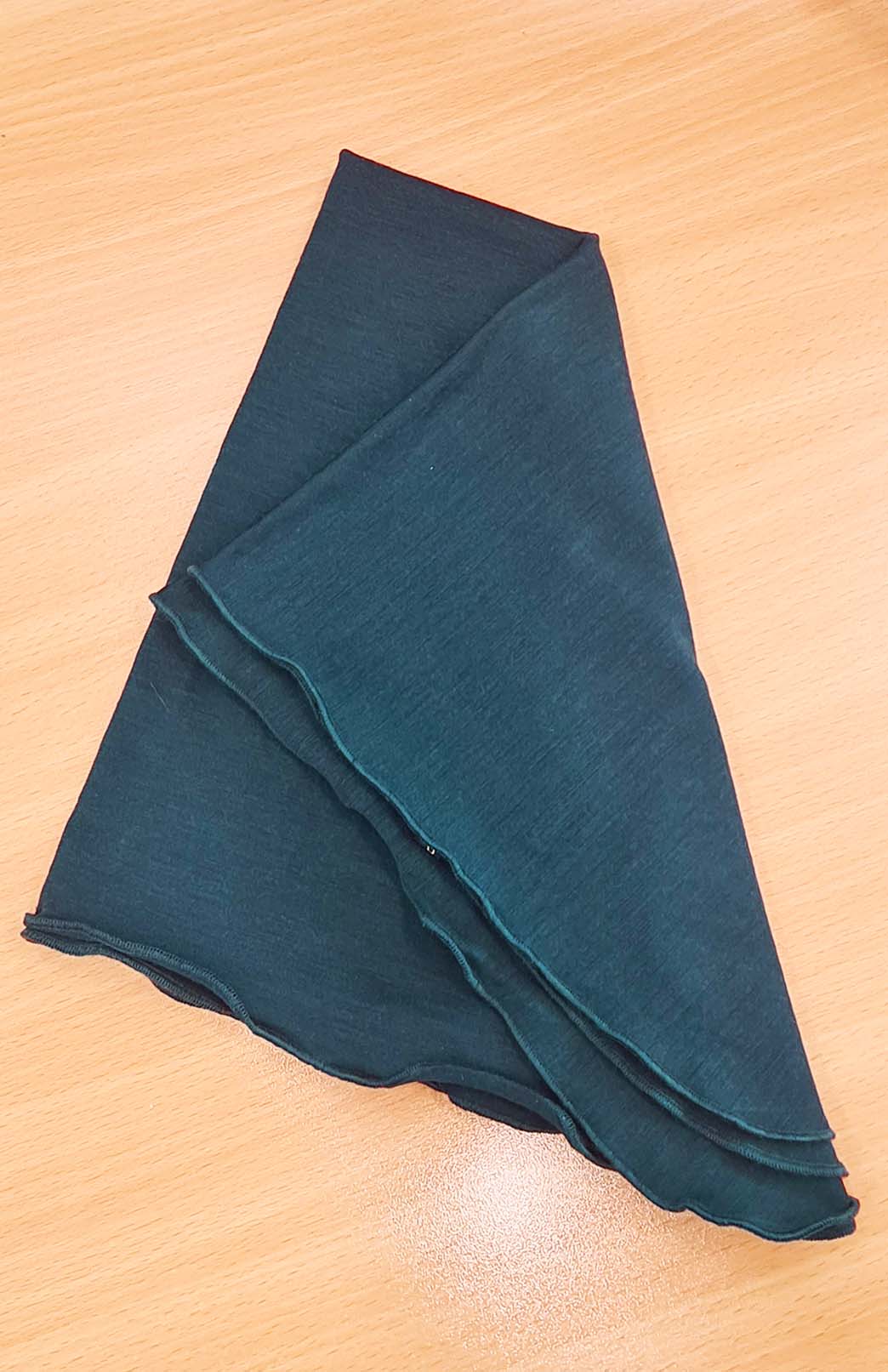 Deep Sea Green Unisex Superfine Merino Wool Bandanna Square Neck Tie 