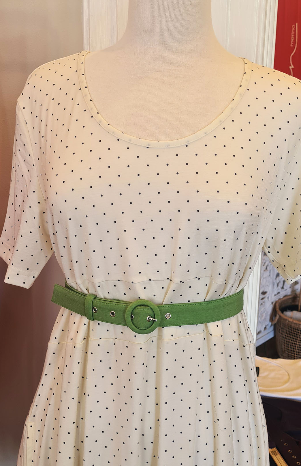 Pistachio Green (2.5cm wide) Merino Wool Belt with buckle