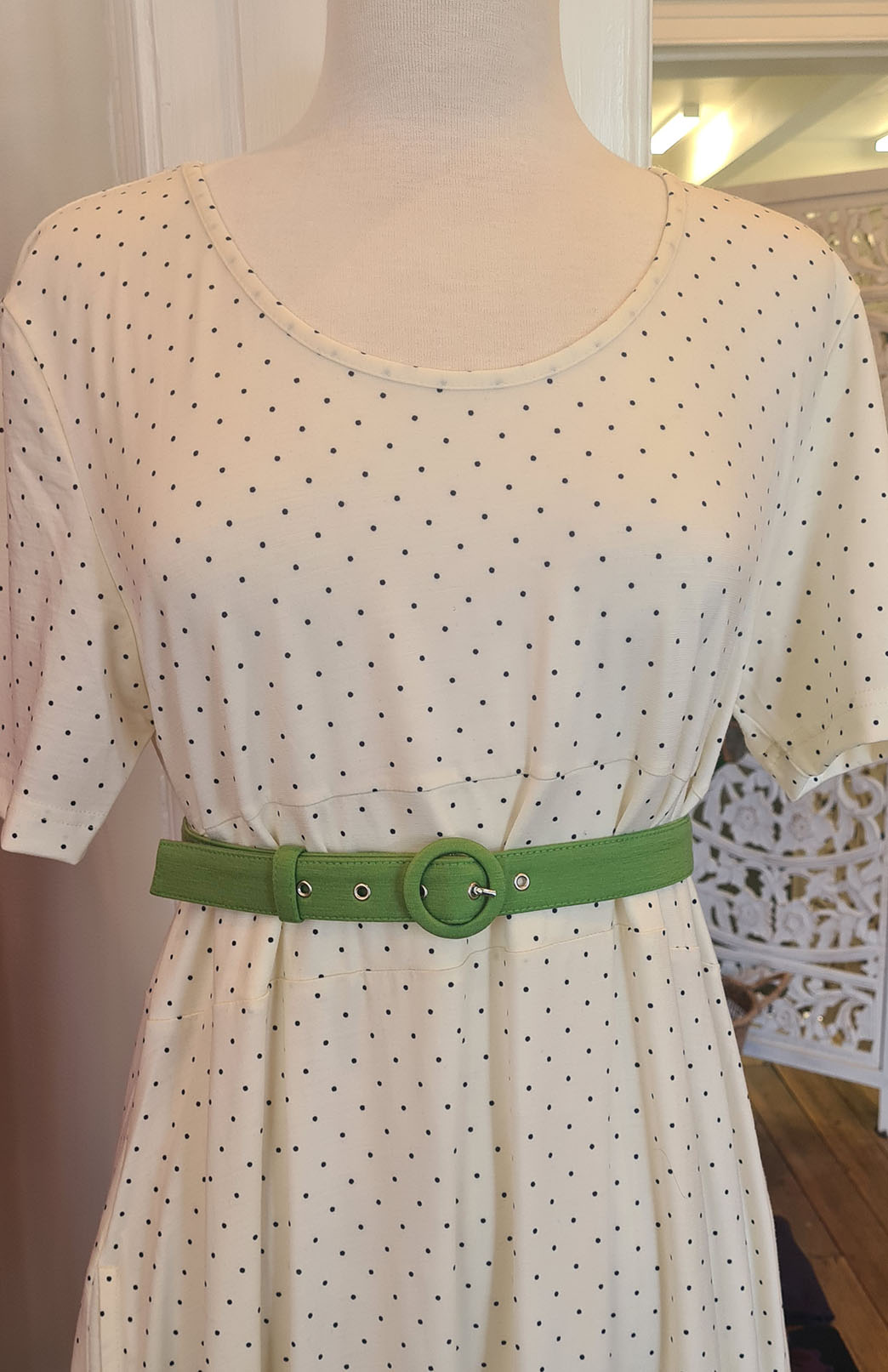 Pistachio Green (2.5cm wide) Merino Wool Belt with buckle