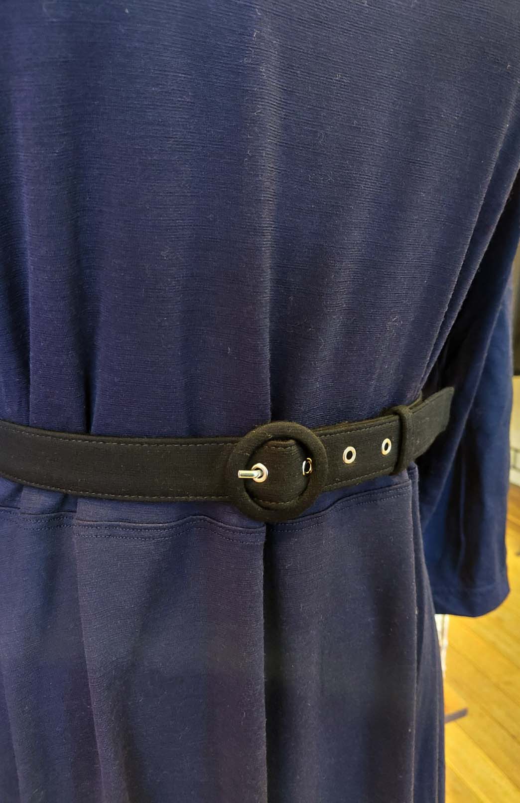 Black (2.5cm wide) Merino Wool Belt with buckle