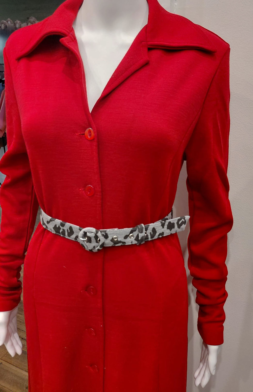 Grey Marl Leopard (2.5cm wide) Merino Wool Belt with buckle