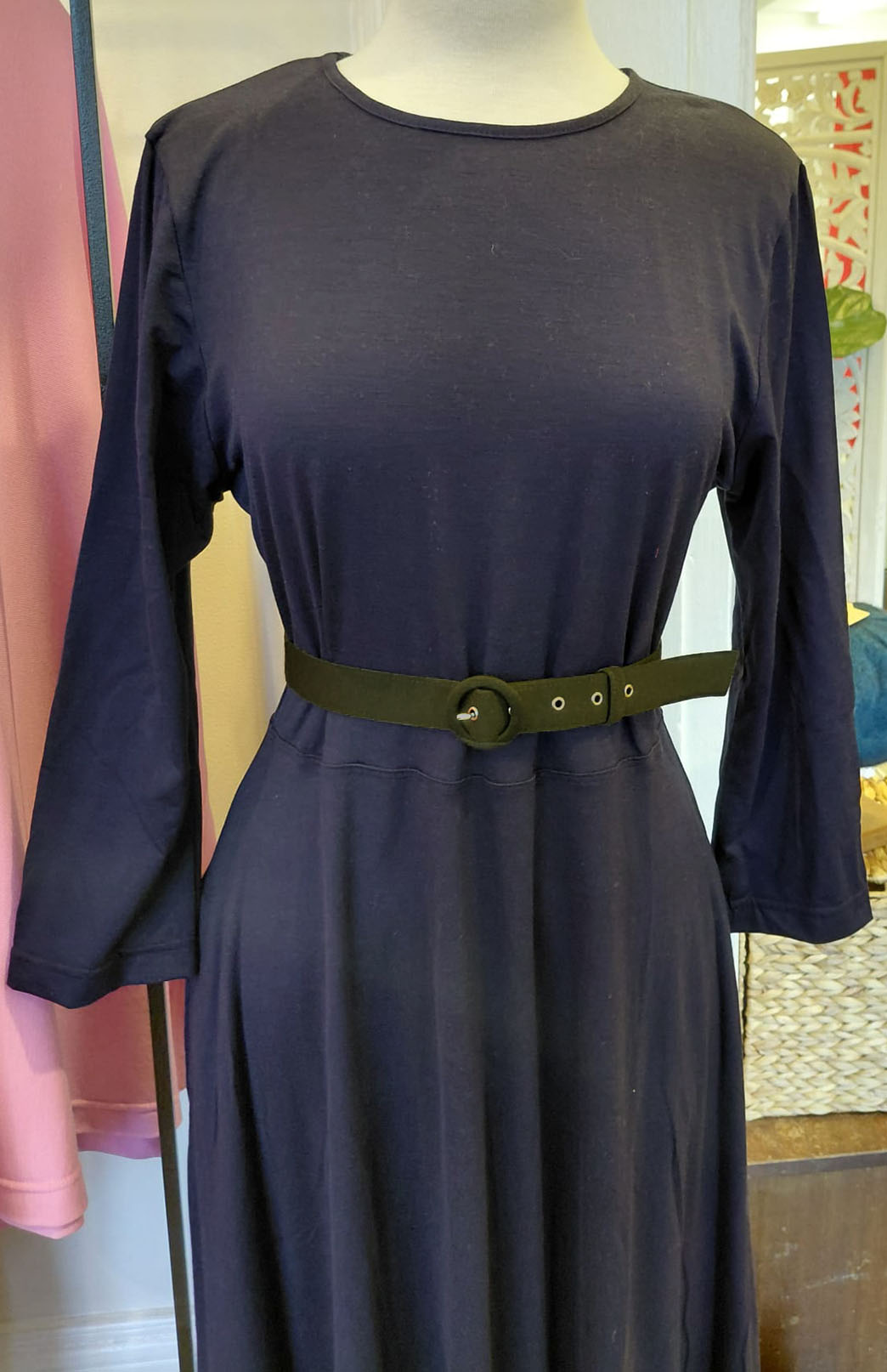 Kale Green (2.5cm wide) Merino Wool Belt with buckle