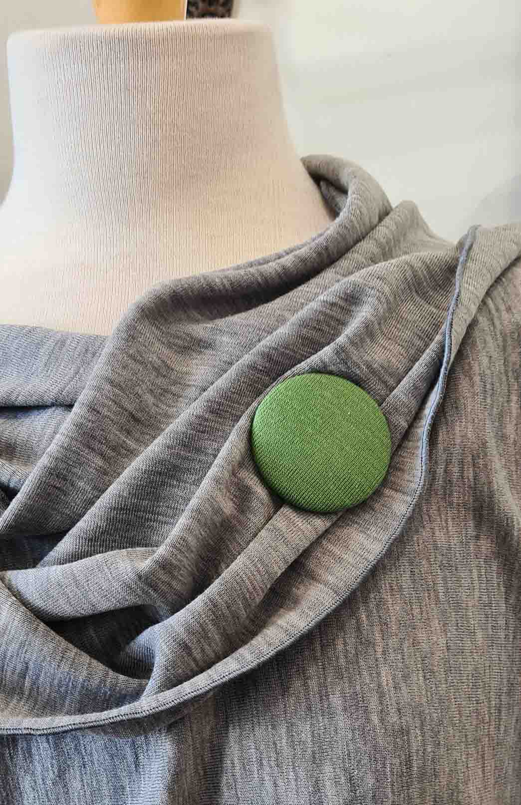 Pistachio Green Women's Merino Wool Magnetic Button Brooch