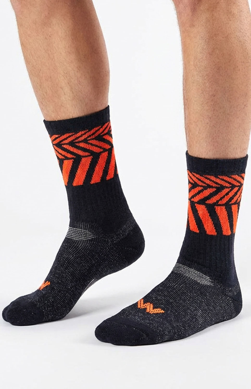 Aztec Black Unisex Merino Wool Hiker Socks