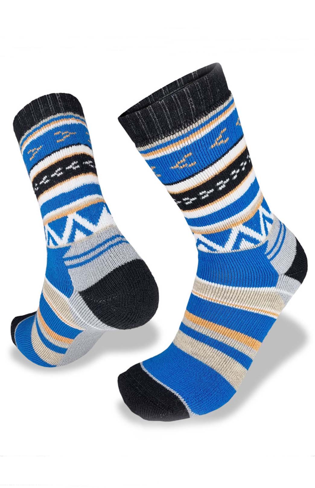 Aztec Blue Unisex Merino Wool Hiker Socks
