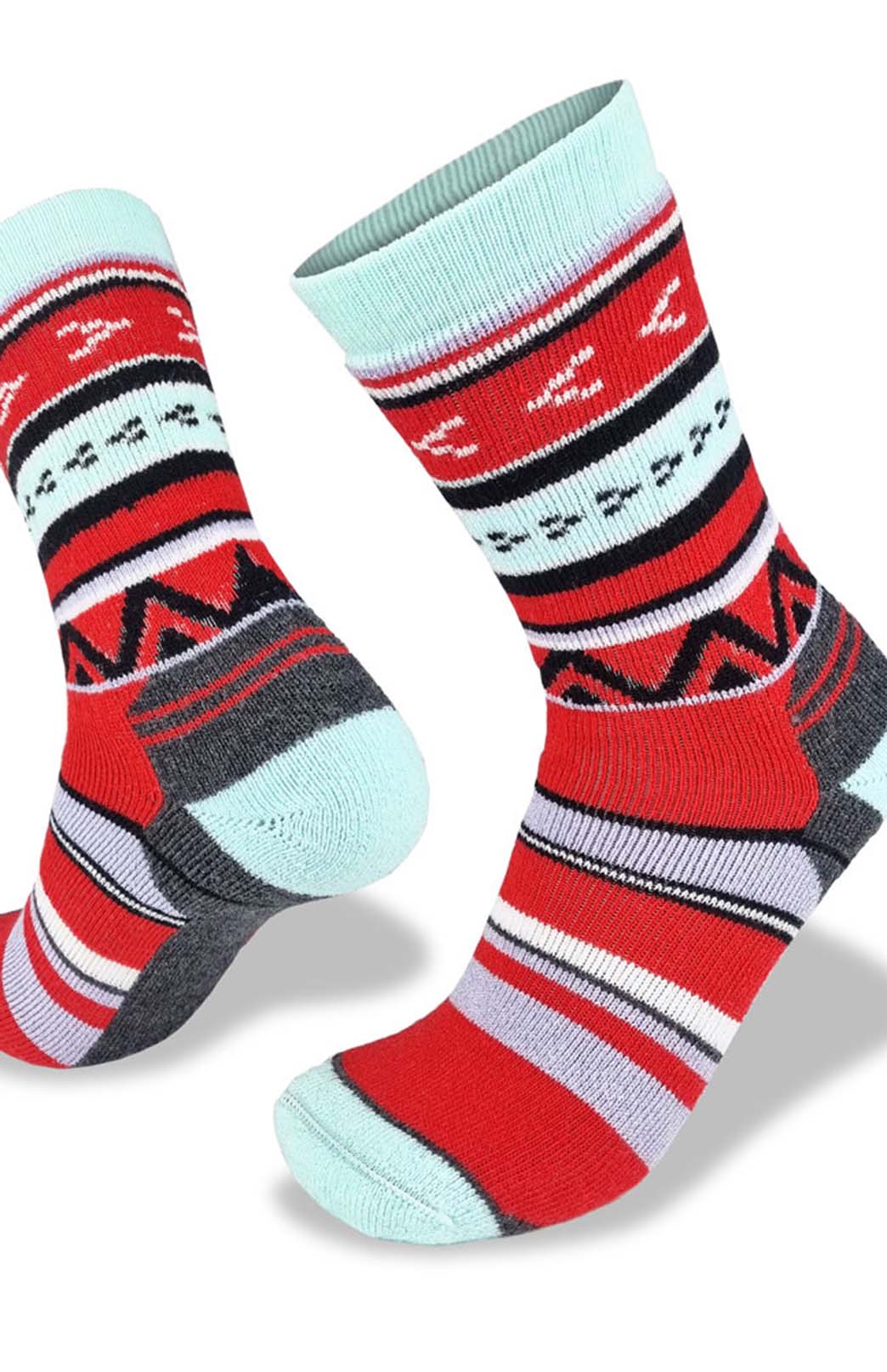 Aztec Mint Unisex Merino Wool Hiker Socks
