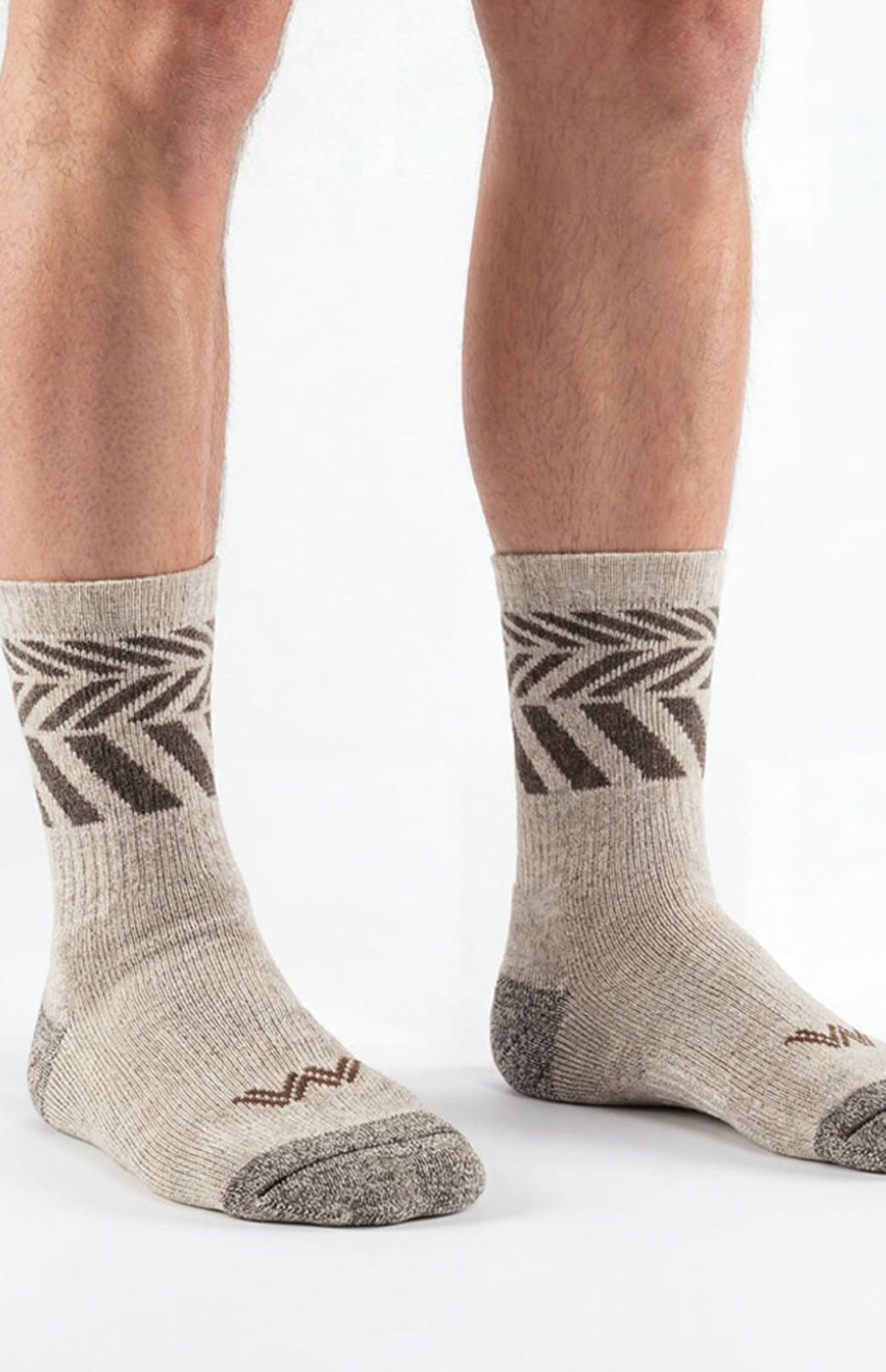 Oatmeal Chocolate Unisex Merino Wool Hiker Socks