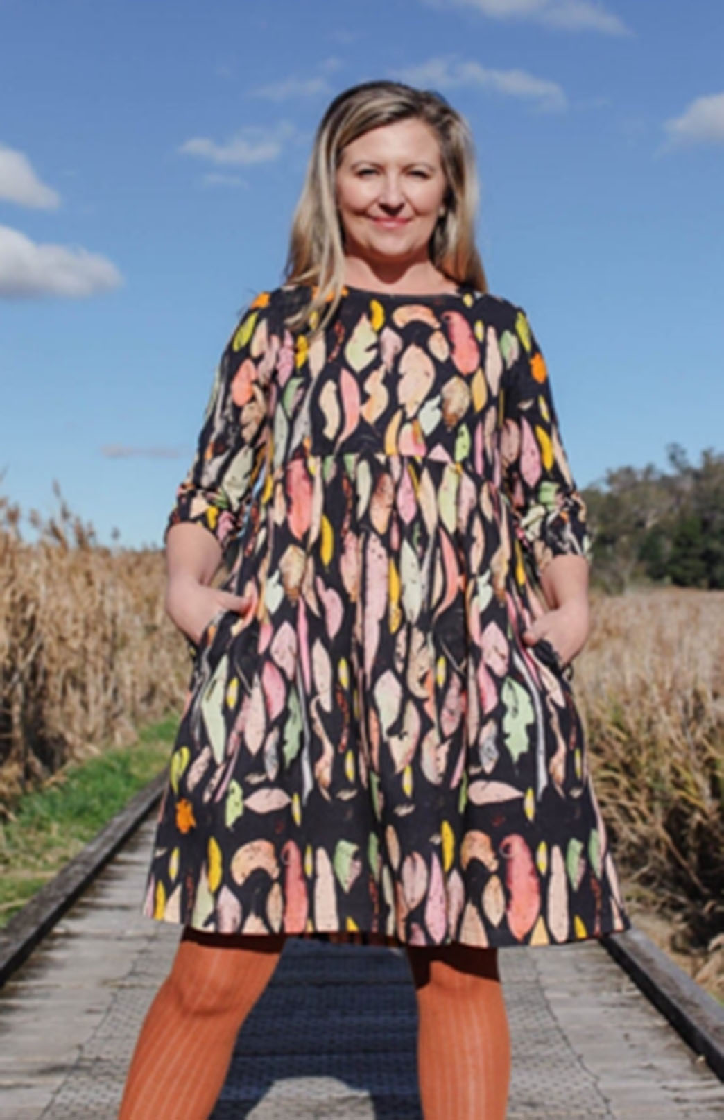 Autumn Forager Spotted Quoll Linen &amp; Hemp Peasant Dress