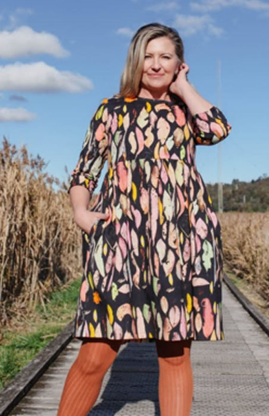 Autumn Forager Spotted Quoll Linen &amp;amp; Hemp Peasant Dress
