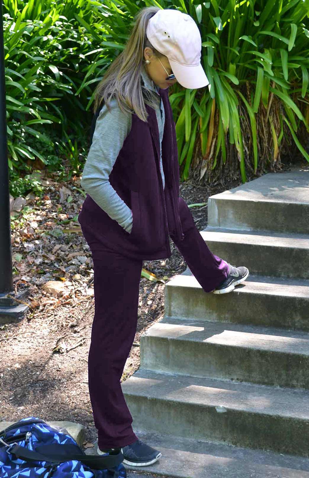 Aubergine Purple Women's Merino Wool Straight Leg Pants (Heavyweight 360g Fabric)