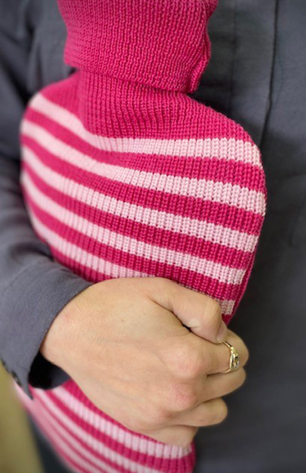 Fuchsia & Carnation Handmade Australian Merino Wool Hot Water Bottle Cover