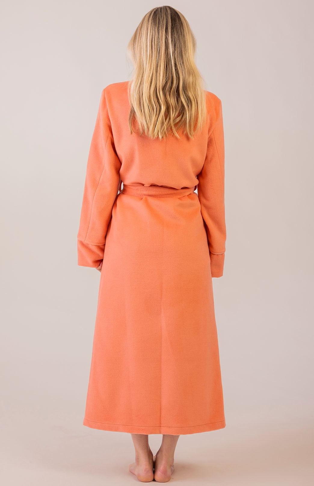 Orange Apricot Unisex Superfine Merino Wool and Cashmere Blend Traditional Dressing Gown